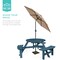 Best Choice Products 6-Person Circular Outdoor Wooden Picnic Table w/ 3 Built-In Benches, Umbrella Hole